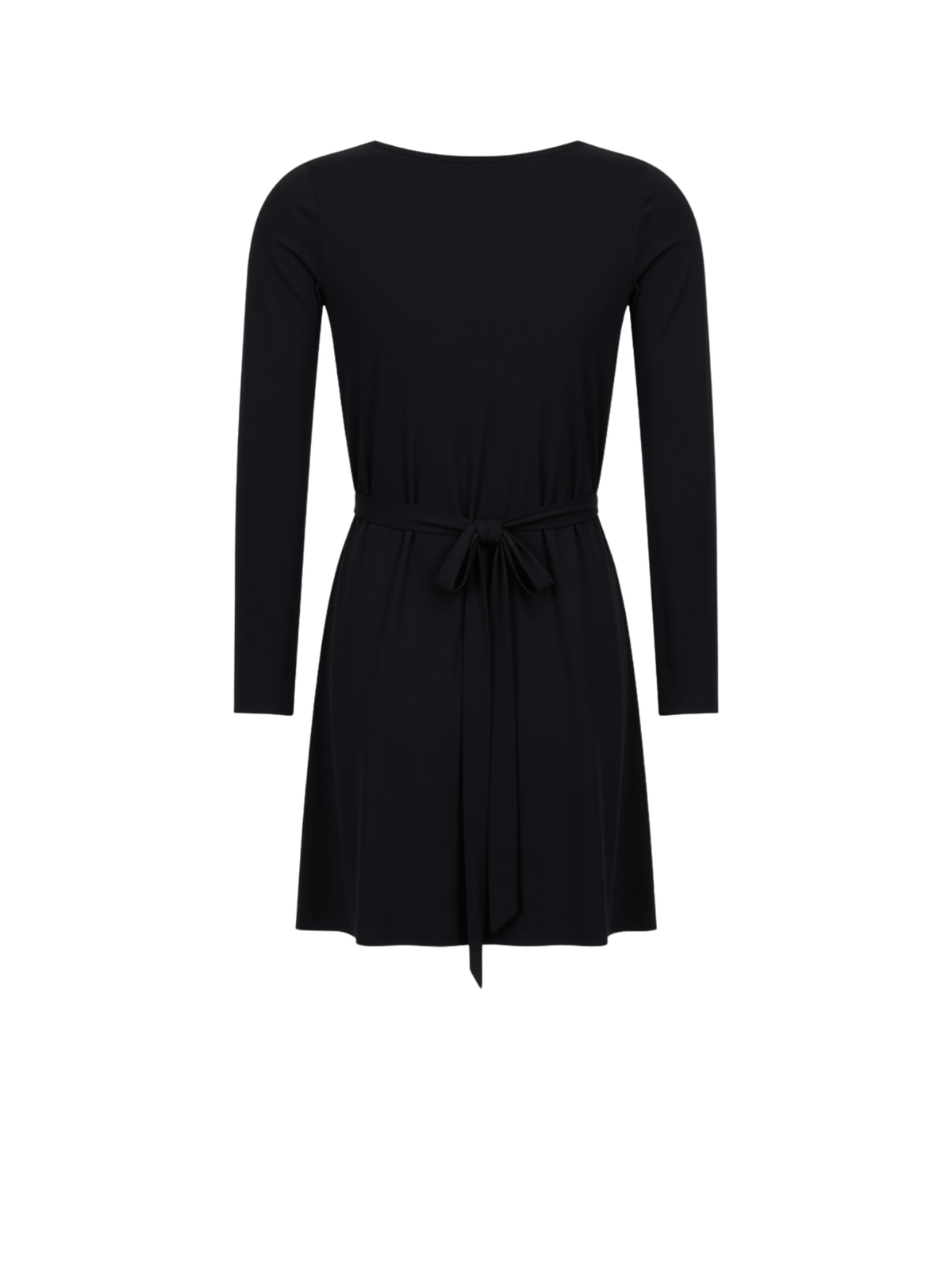 Bamboo Long Sleeve Wrap Dress - Mini - Black