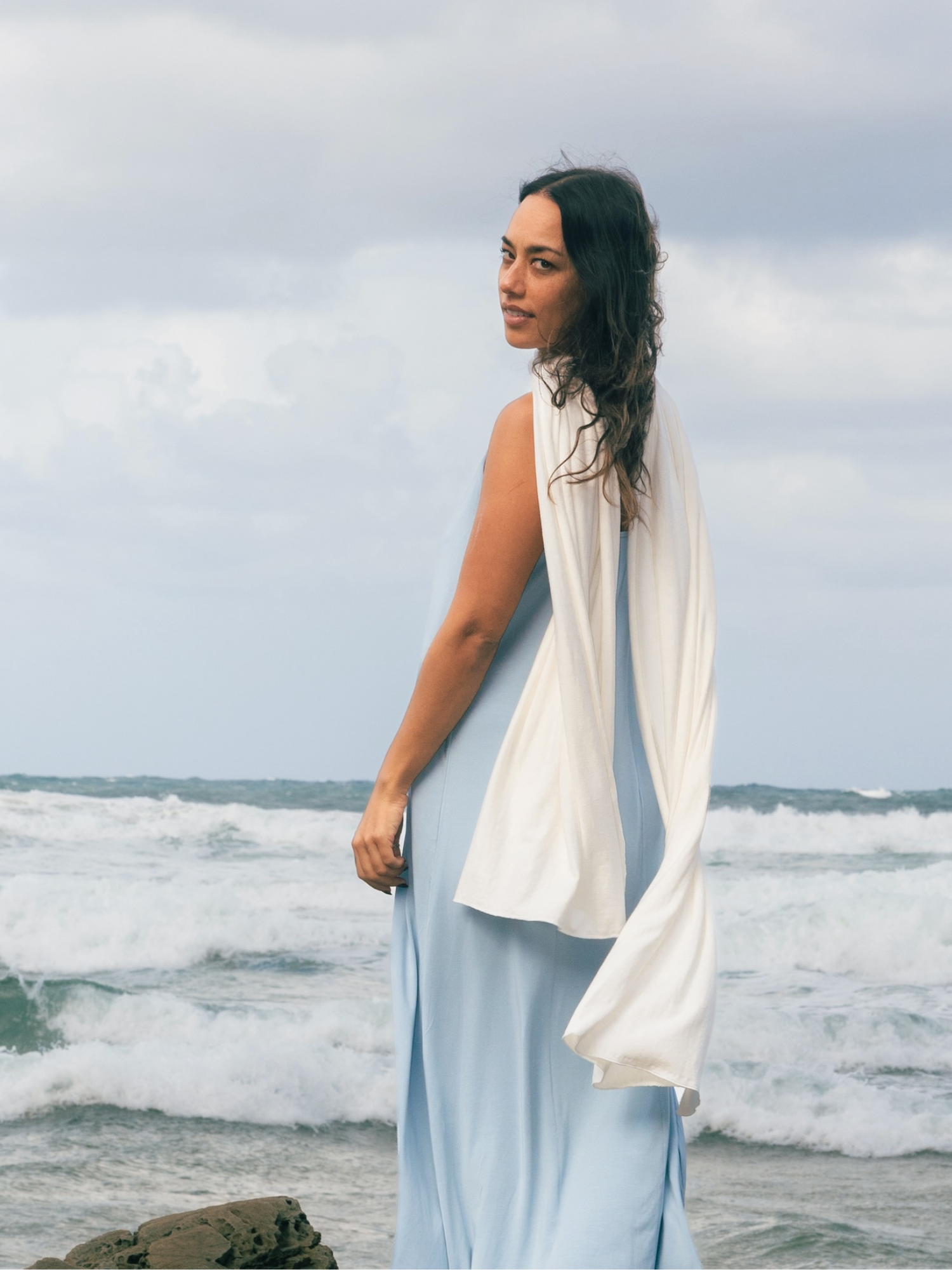 Hemp / Bamboo Scarf Large - Cream