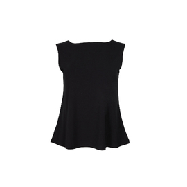 Bamboo Boat Neck Singlet - Black