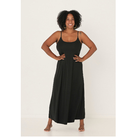 Bamboo Swing Maxi Dress - Black