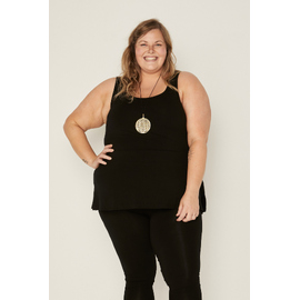 Bamboo A-Line Singlet - Black