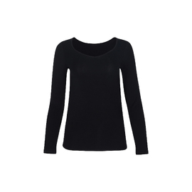 Bamboo V Neck L/S Tee - Black