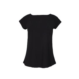 Bamboo Boat Neck T Shirt  - Black