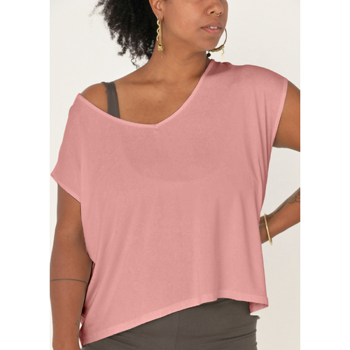 Bamboo Boxy T-Shirt - Pink Clay