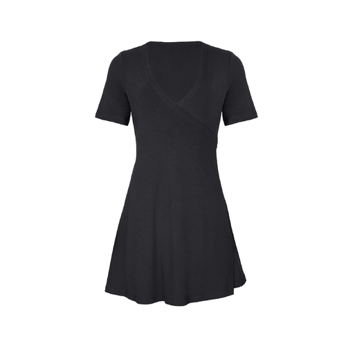 Bamboo Wrap Dress - Mini - Black