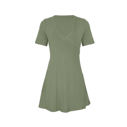 Bamboo Wrap Dress - Mini - Eucalyptus