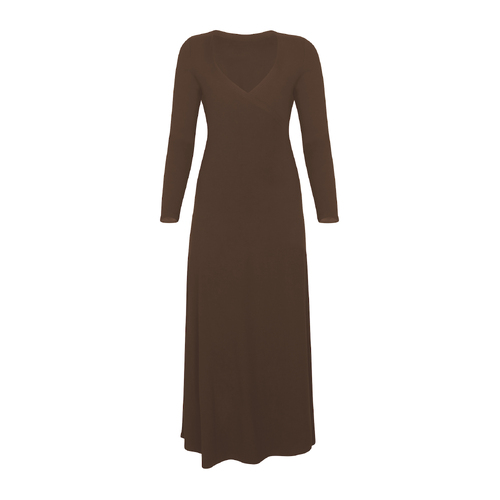 Bamboo Wrap Dress - Maxi - Cocoa