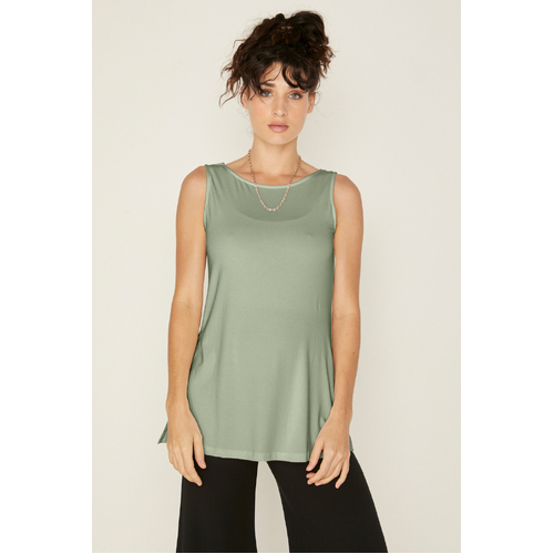 Bamboo A-Line Singlet - Eucalyptus