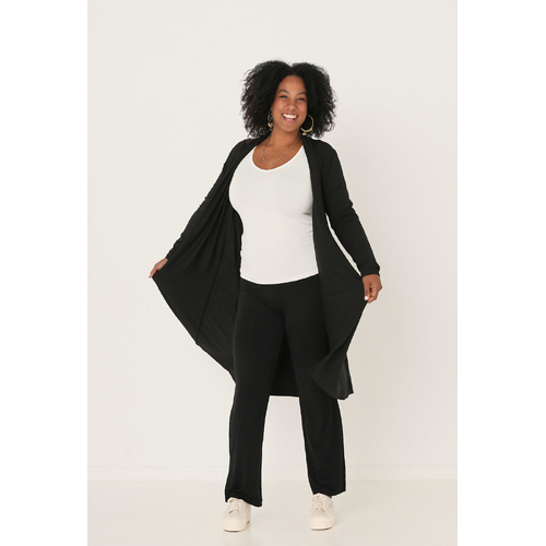 Bamboo Long Cardigan - Black