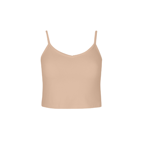 Bamboo Crop Layering Singlet - Caramel