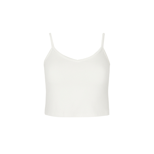 Bamboo Crop Layering Singlet - Cream