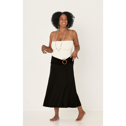 Bamboo Swishy Skirt - Black