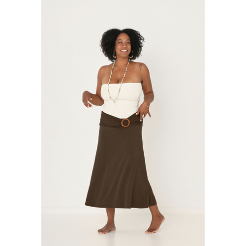 Bamboo Swishy Skirt - Cocoa