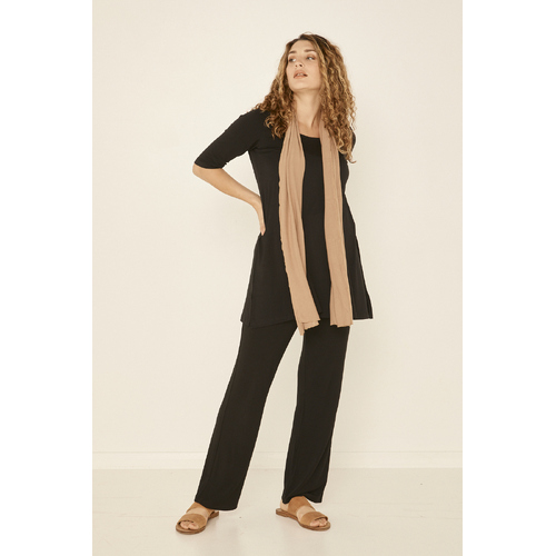 Bamboo Mid Sleeve Tunic - Black