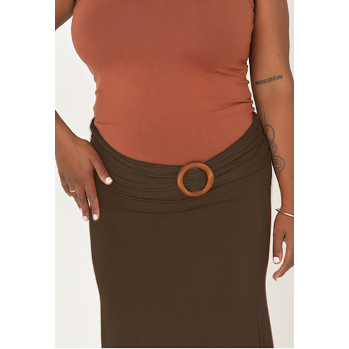 Bamboo Belt with Buckle - Cocoa
