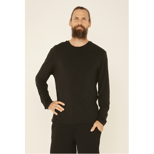 Bamboo Men's Long Sleeve T-Shirt - Black