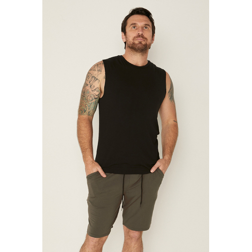 Bamboo Men's Tank Singlet - Black