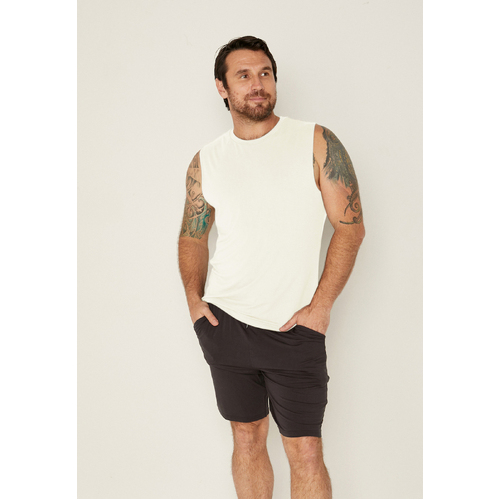 Bamboo Men's Tank Singlet - Cream