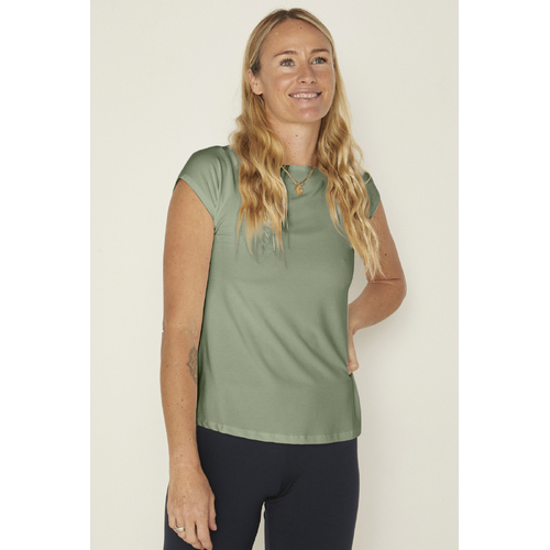 Bamboo Boat Neck T Shirt - Eucalyptus