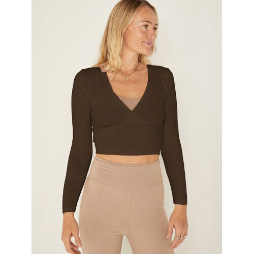 L/S Ballet Wrap Top - Cocoa