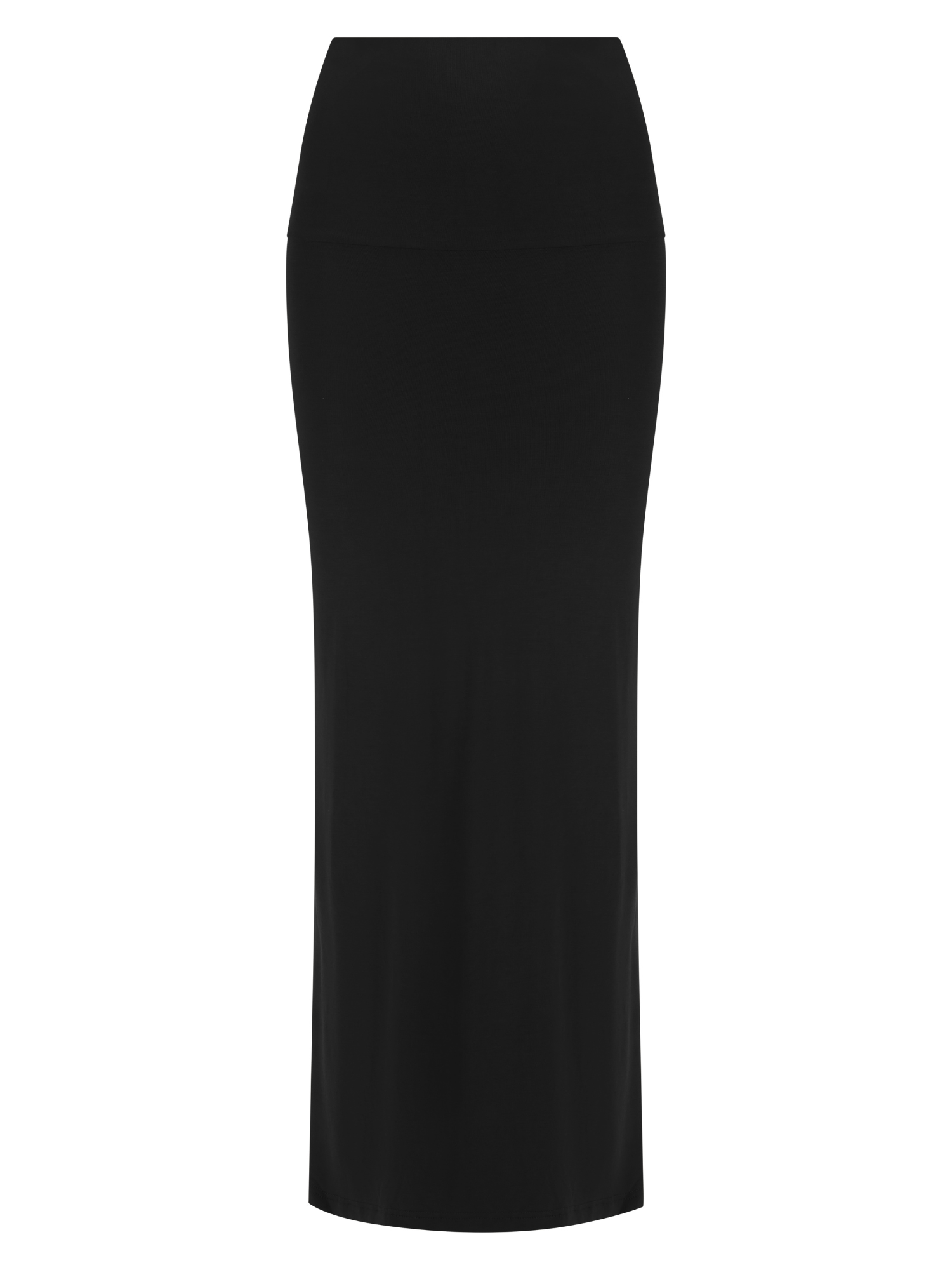 Bamboo Side Split Maxi Skirt - Black
