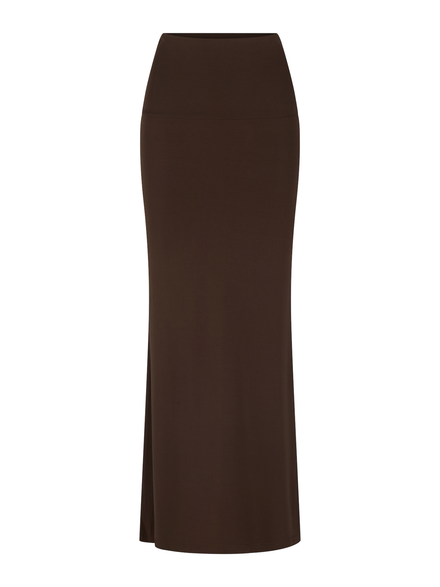 long cocoa brown maxi length pencil tube skirt, women's bamboo clothing