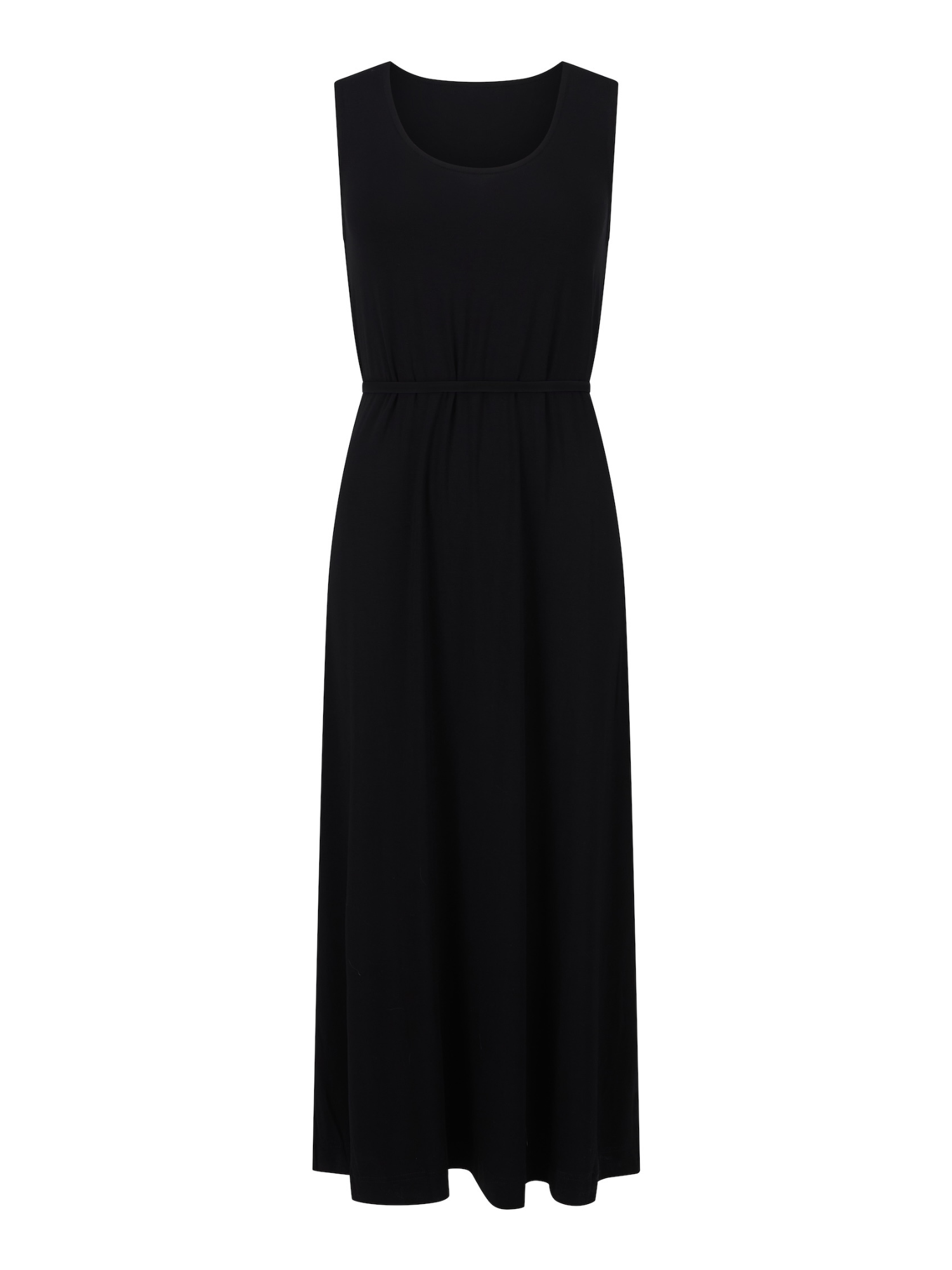 Bamboo Scoop Neck Maxi Dress - Black