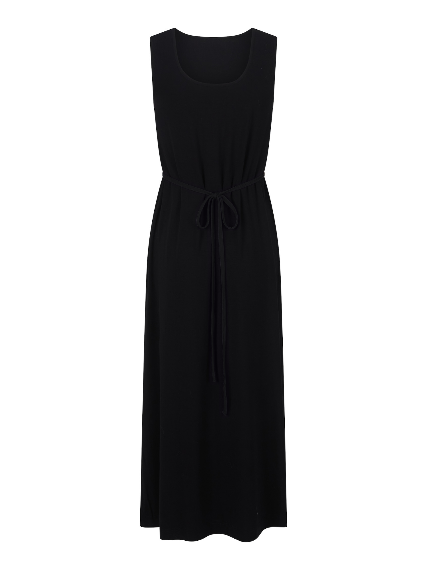 Bamboo Scoop Neck Maxi Dress - Black
