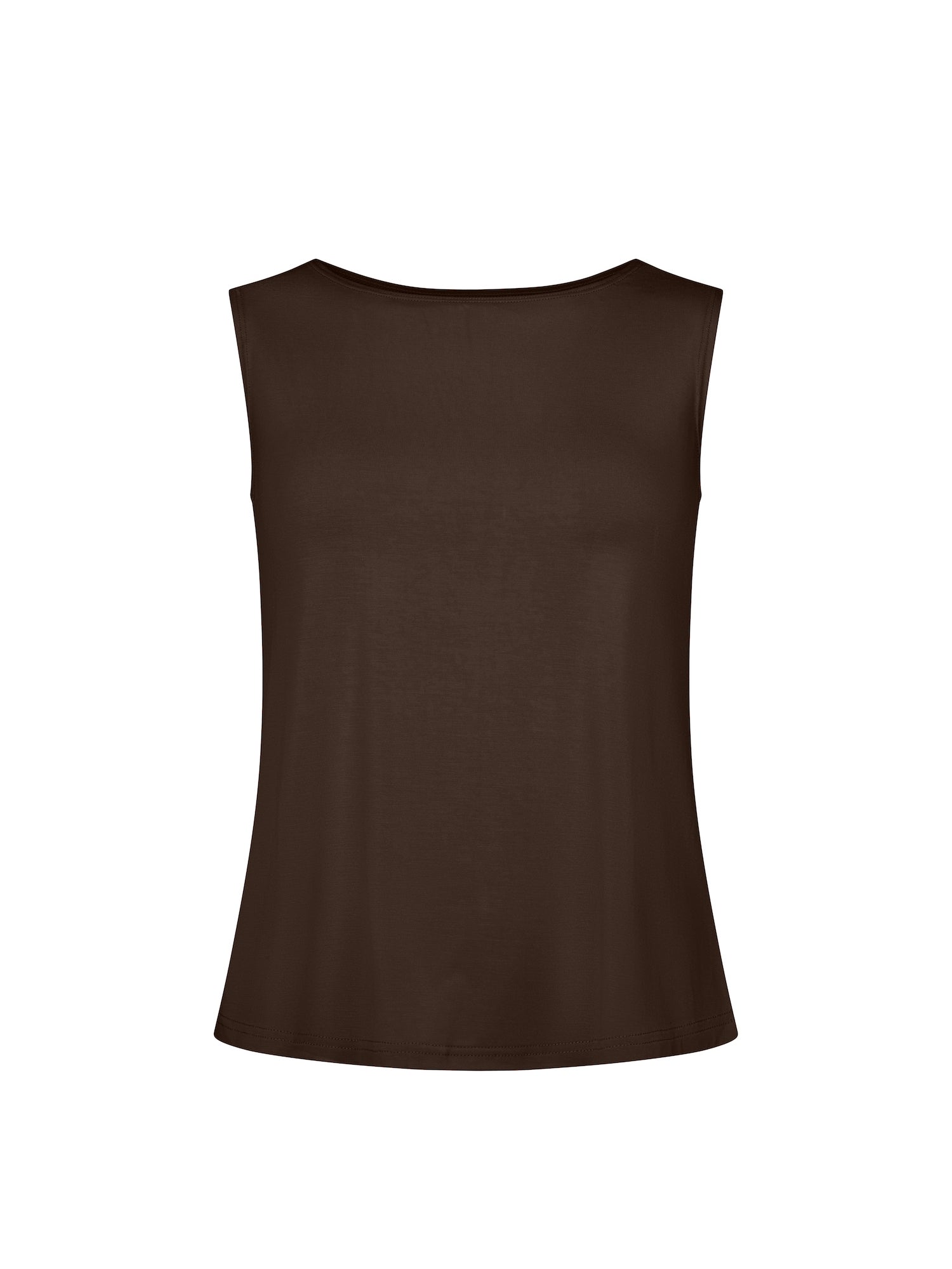 cocoa boat neck singlet with wide shoulder coverage, women's bamboo clothing