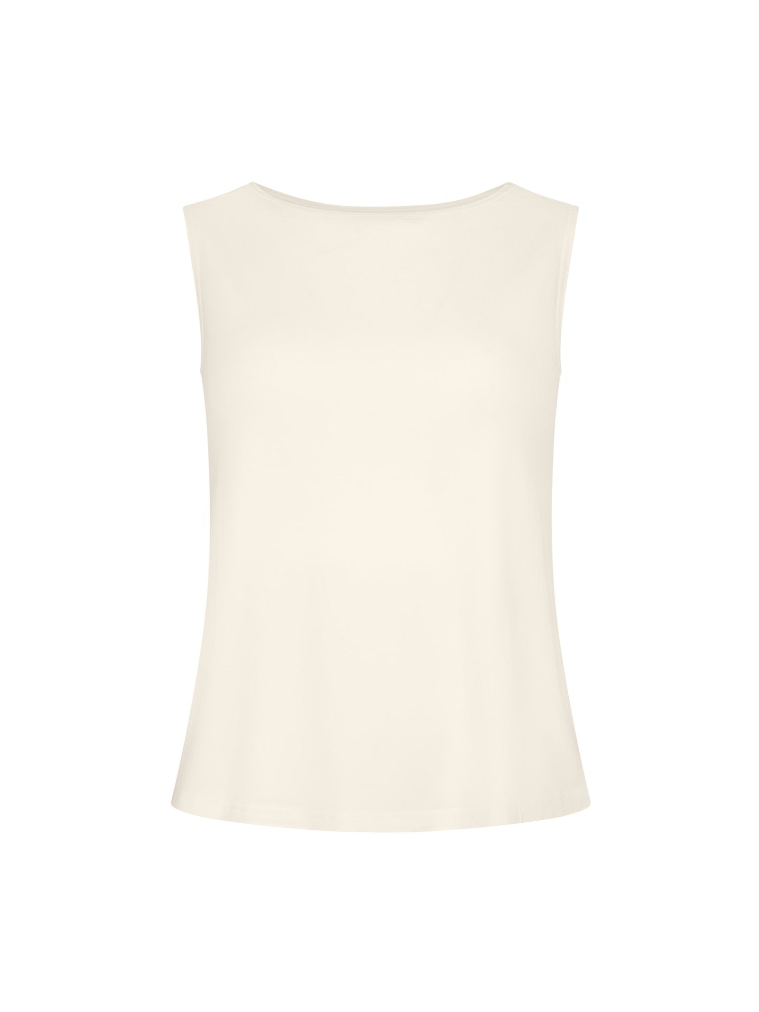 Bamboo Boat Neck Singlet - Cream