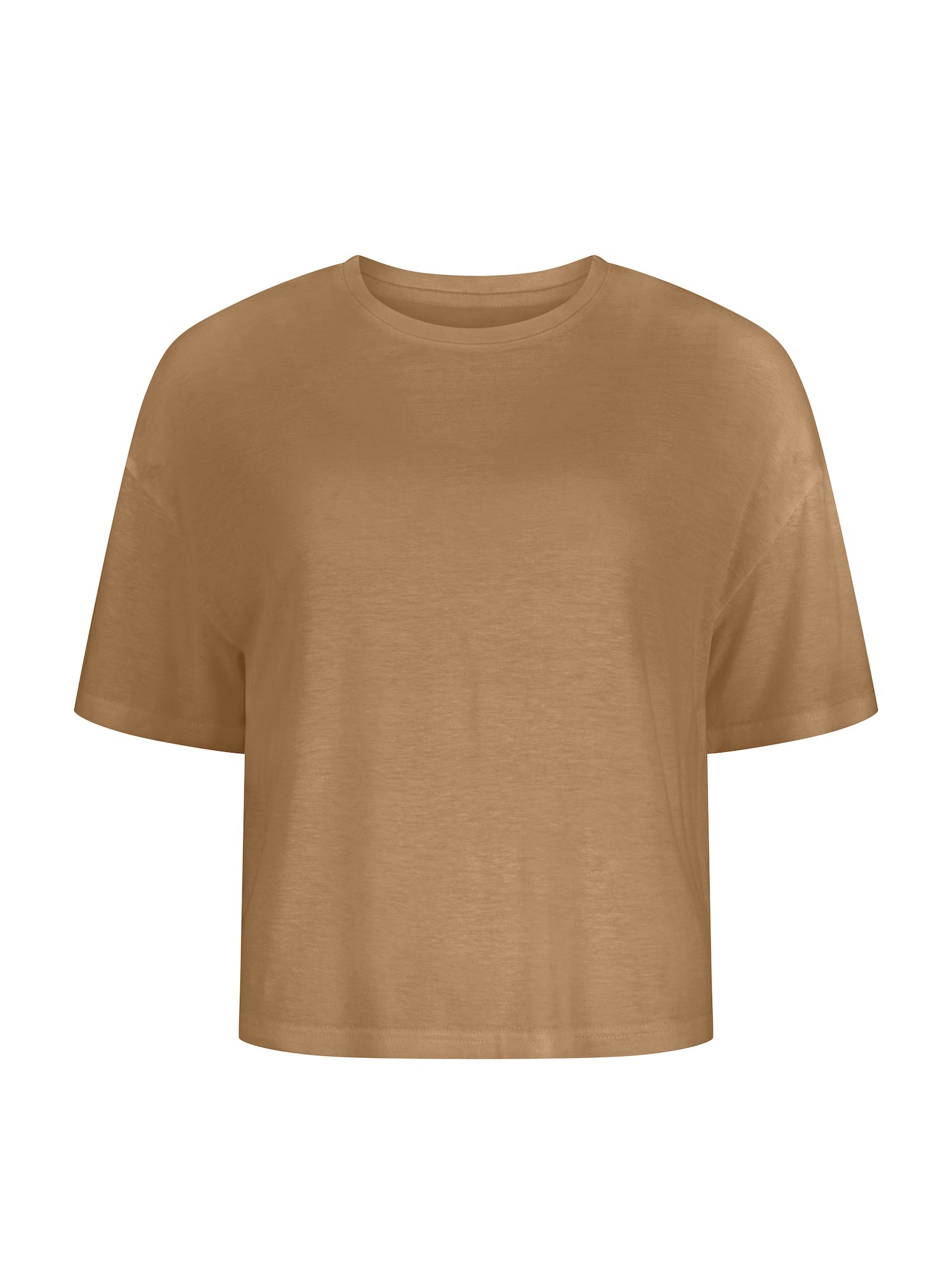Toffee brown bamboo t-shirt on a white background