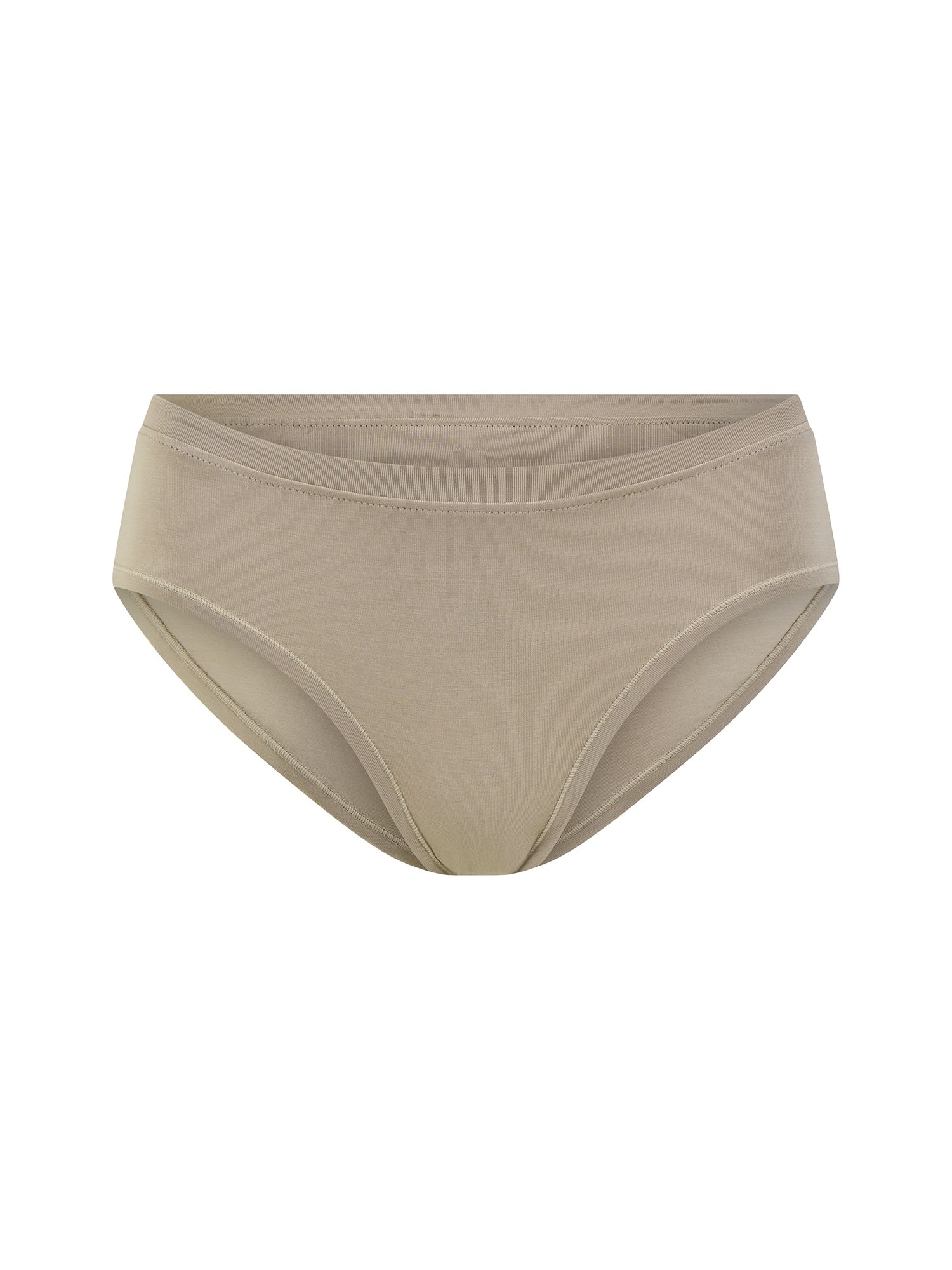 Bamboo women's caramel nude mid rise underpants on white background