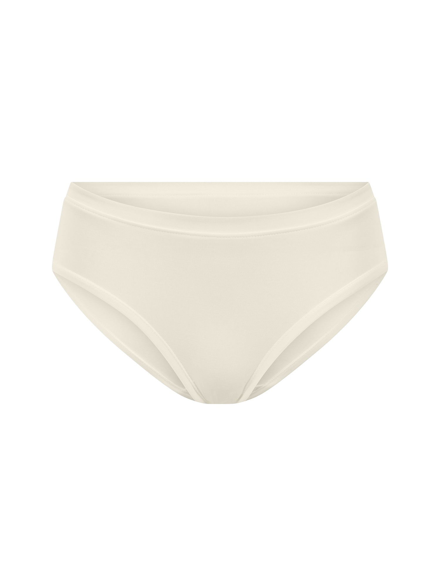 Bamboo women's cream mid rise underpants on white background
