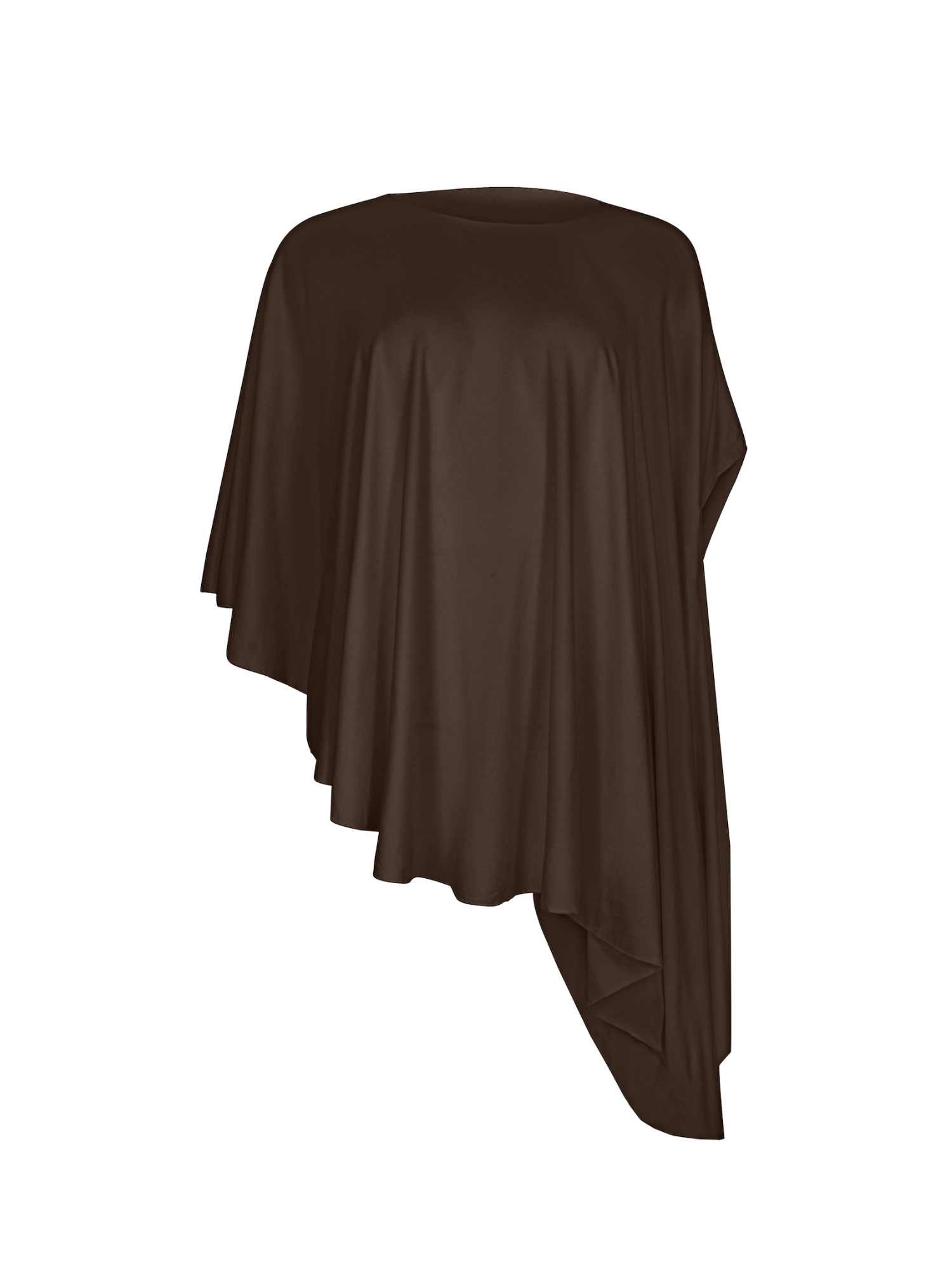 cocoa brown convertible style goddess wrap; long cardi, vest or poncho, women's bamboo clothing