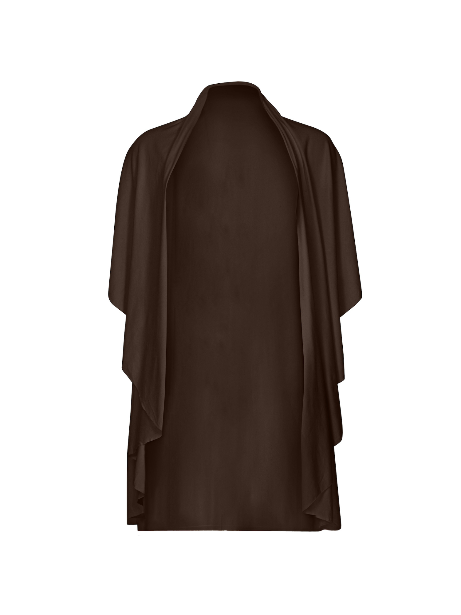 cocoa brown convertible style goddess wrap; long cardi, vest or poncho, women's bamboo clothing