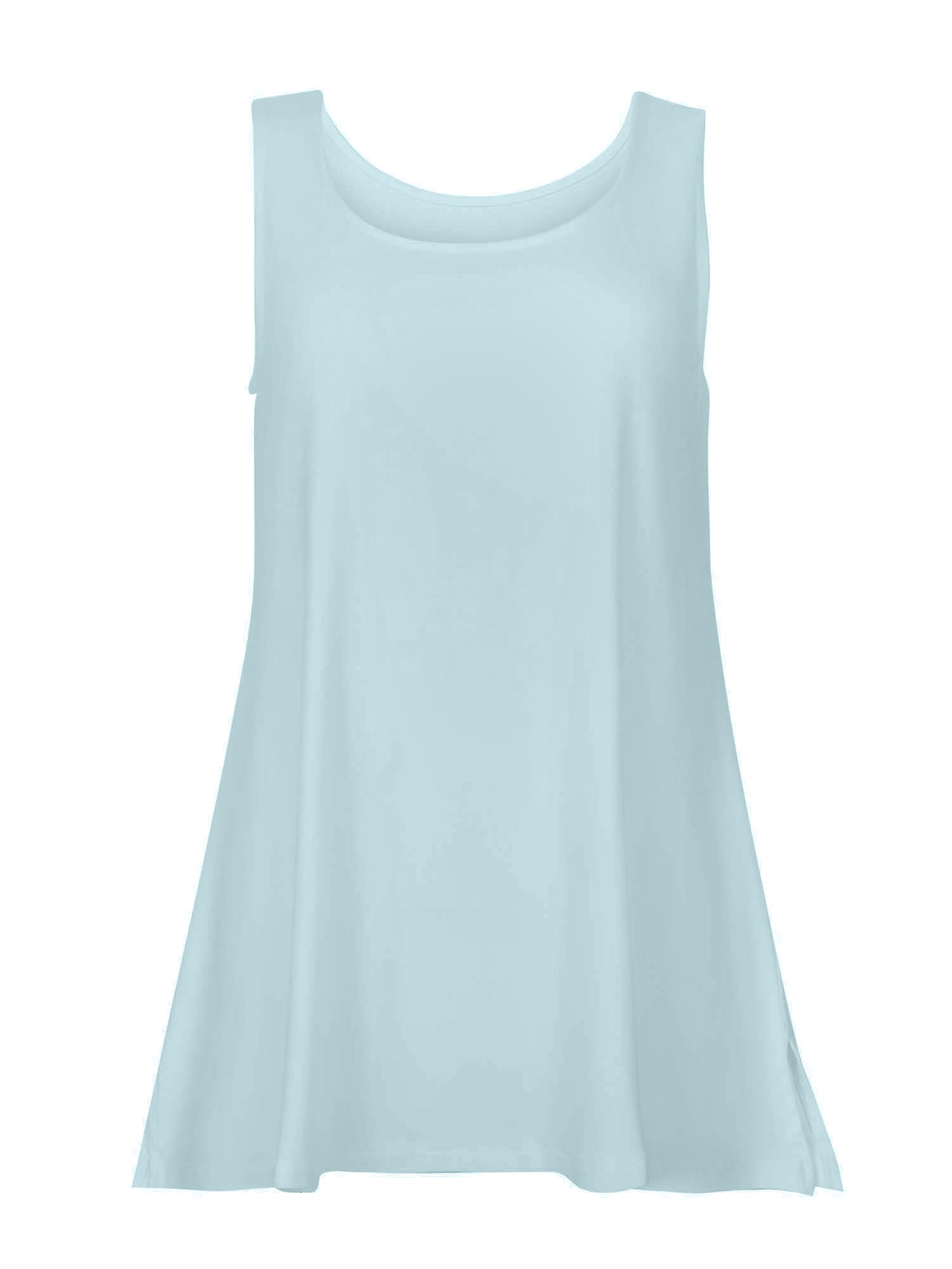 Topaz light blue sleeveless dress on a white background