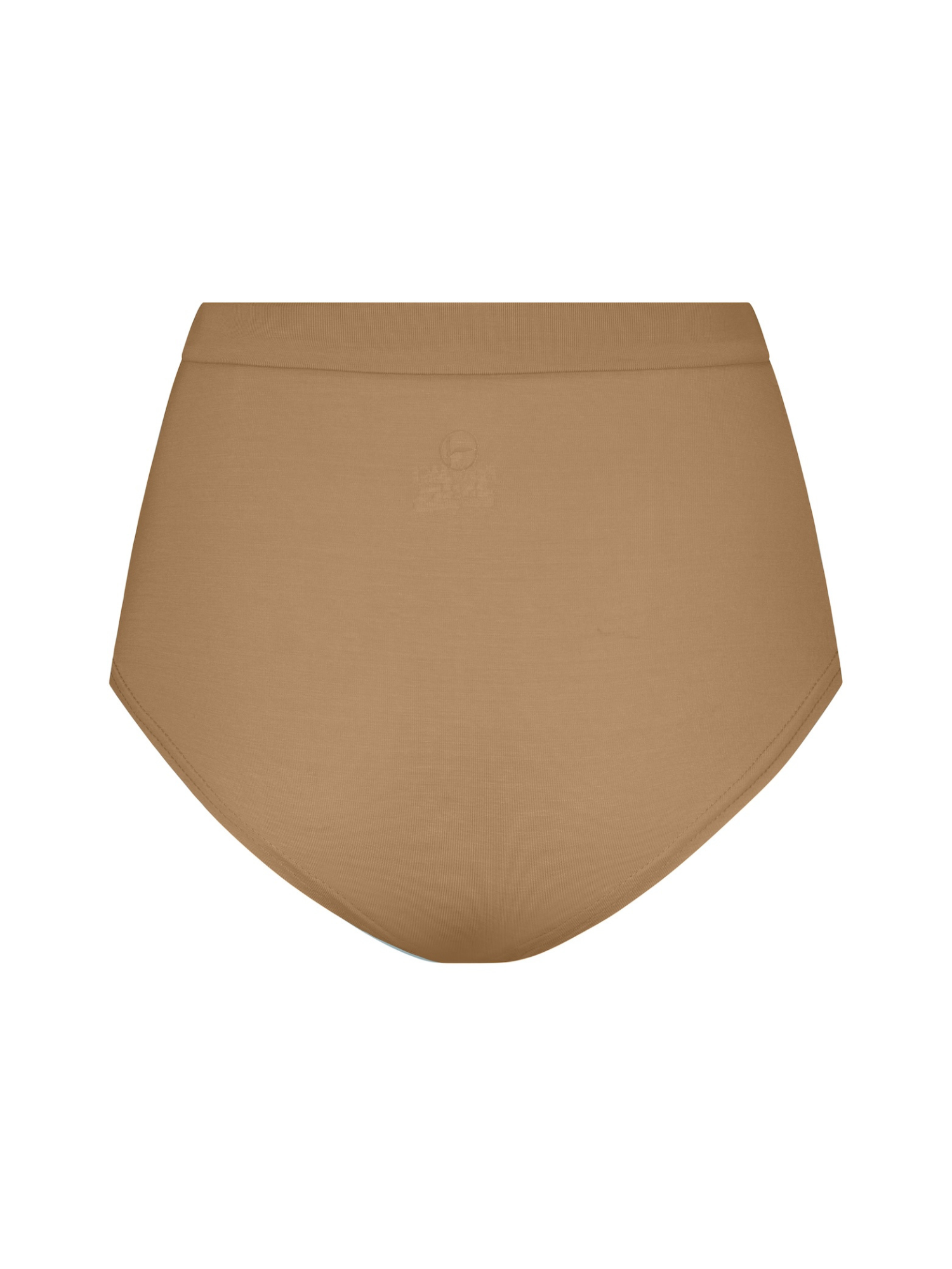 Toffee brown high-waisted full brief on a white background