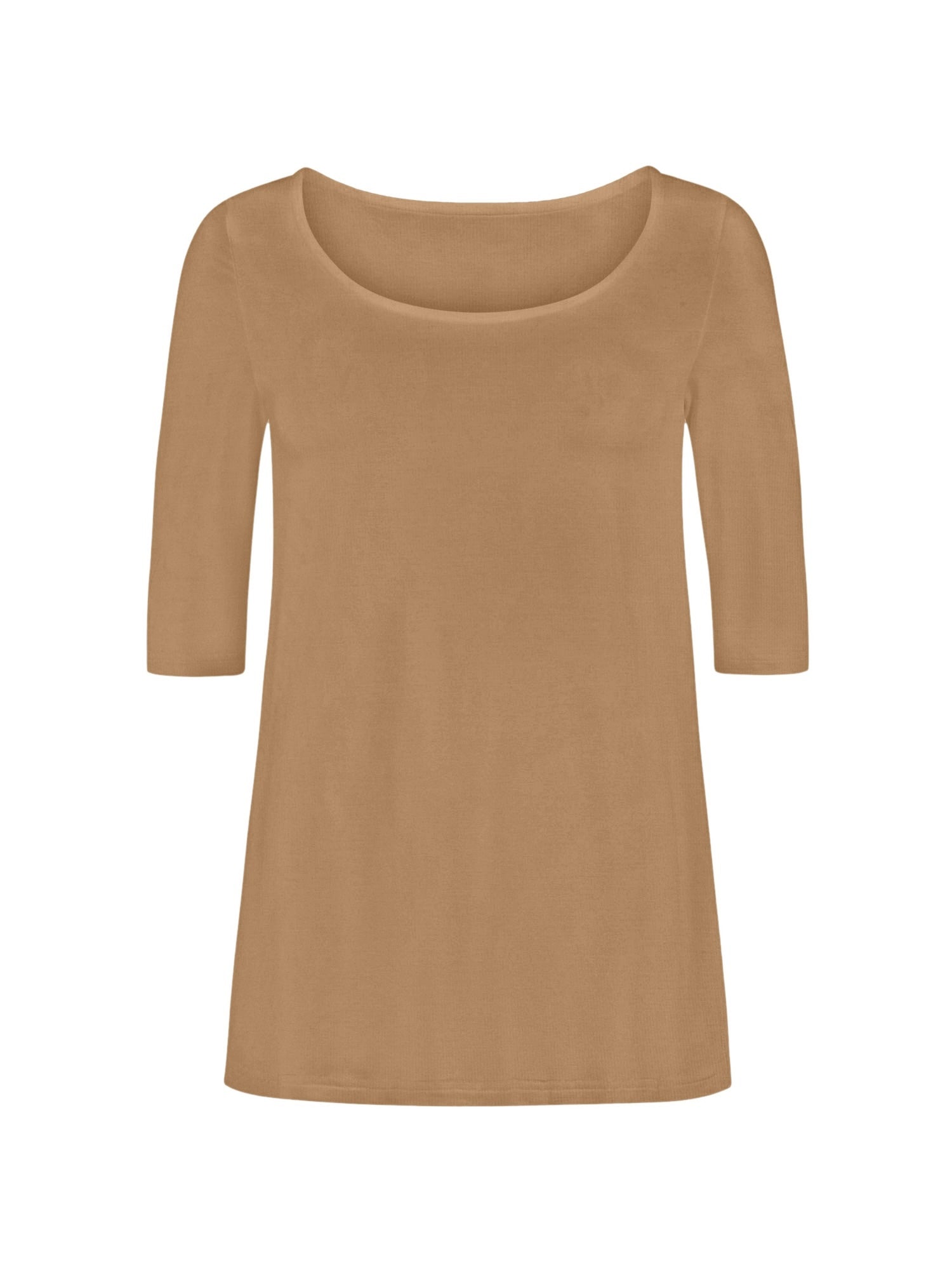 Bamboo Mid Sleeve T Shirt - Toffee