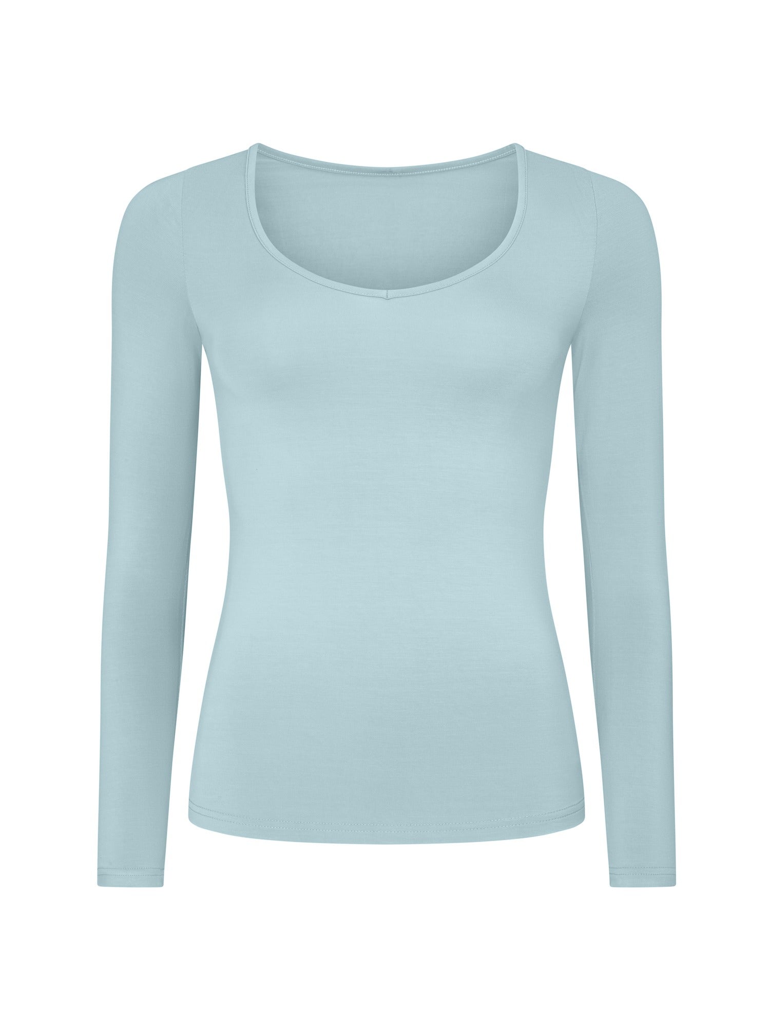 Light blue long-sleeve shirt on a white background