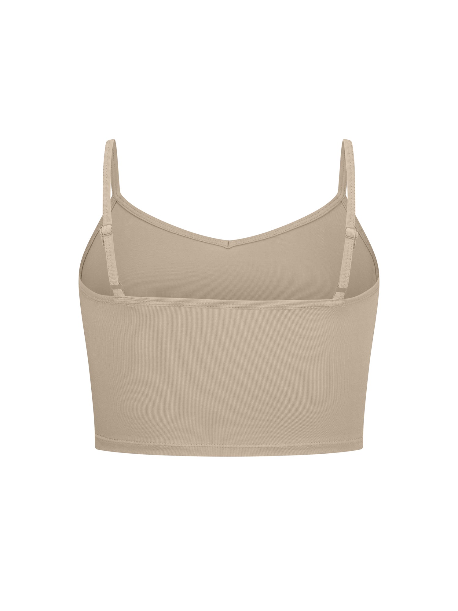 Bamboo Crop Layering Singlet Adjustable Strap - Caramel