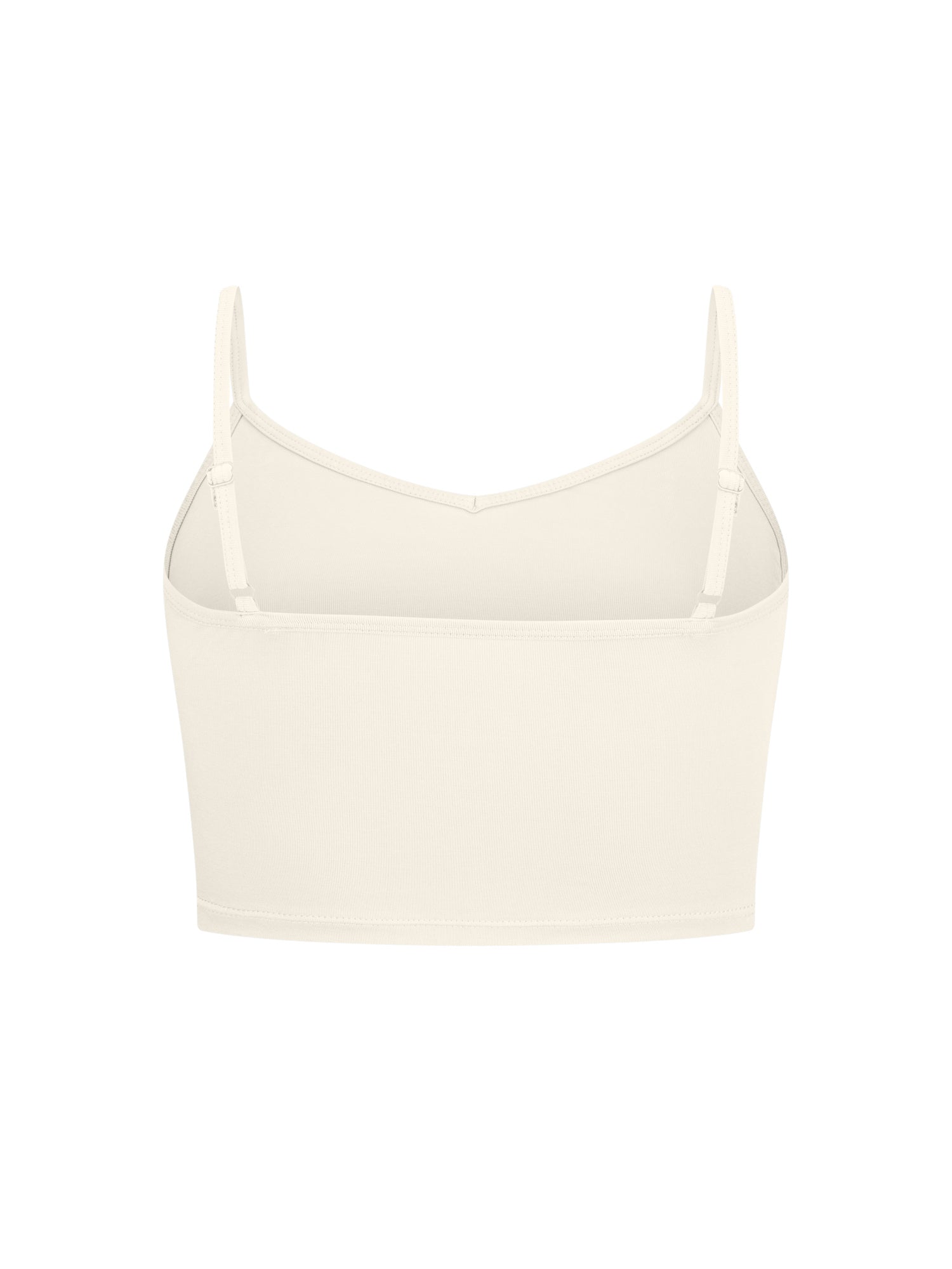 Bamboo Crop Layering Singlet Adjustable Strap - Cream
