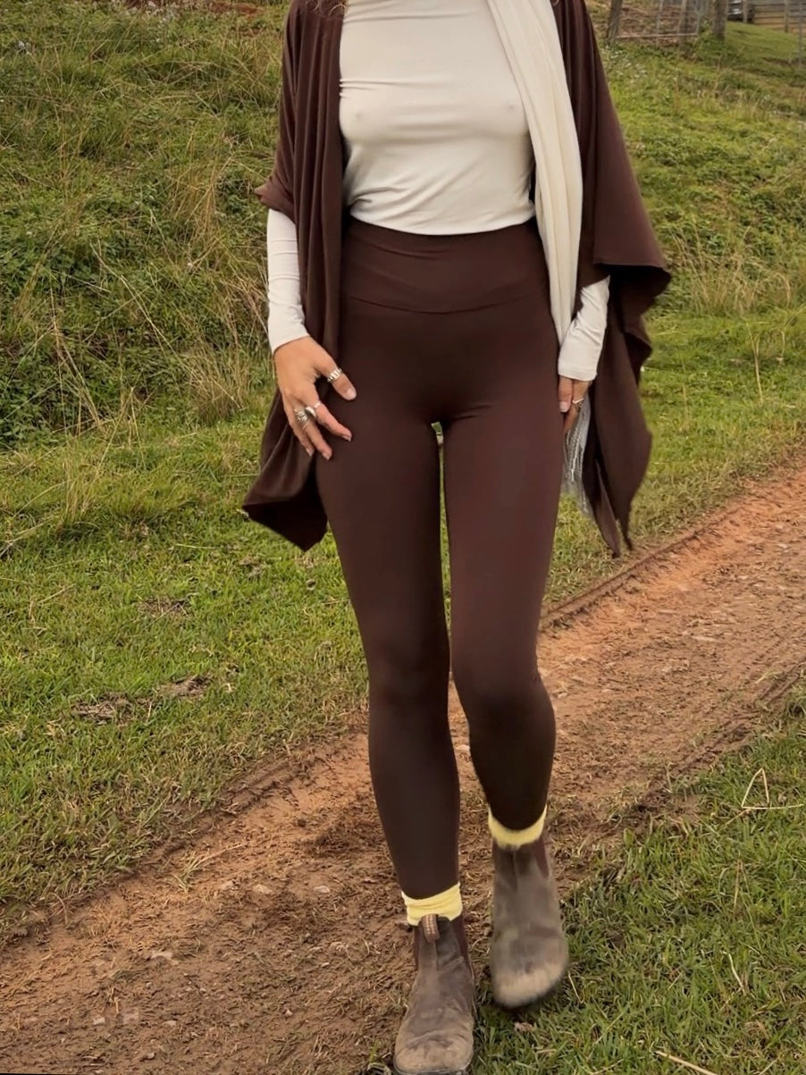 Bamboo Long Legging - Cocoa