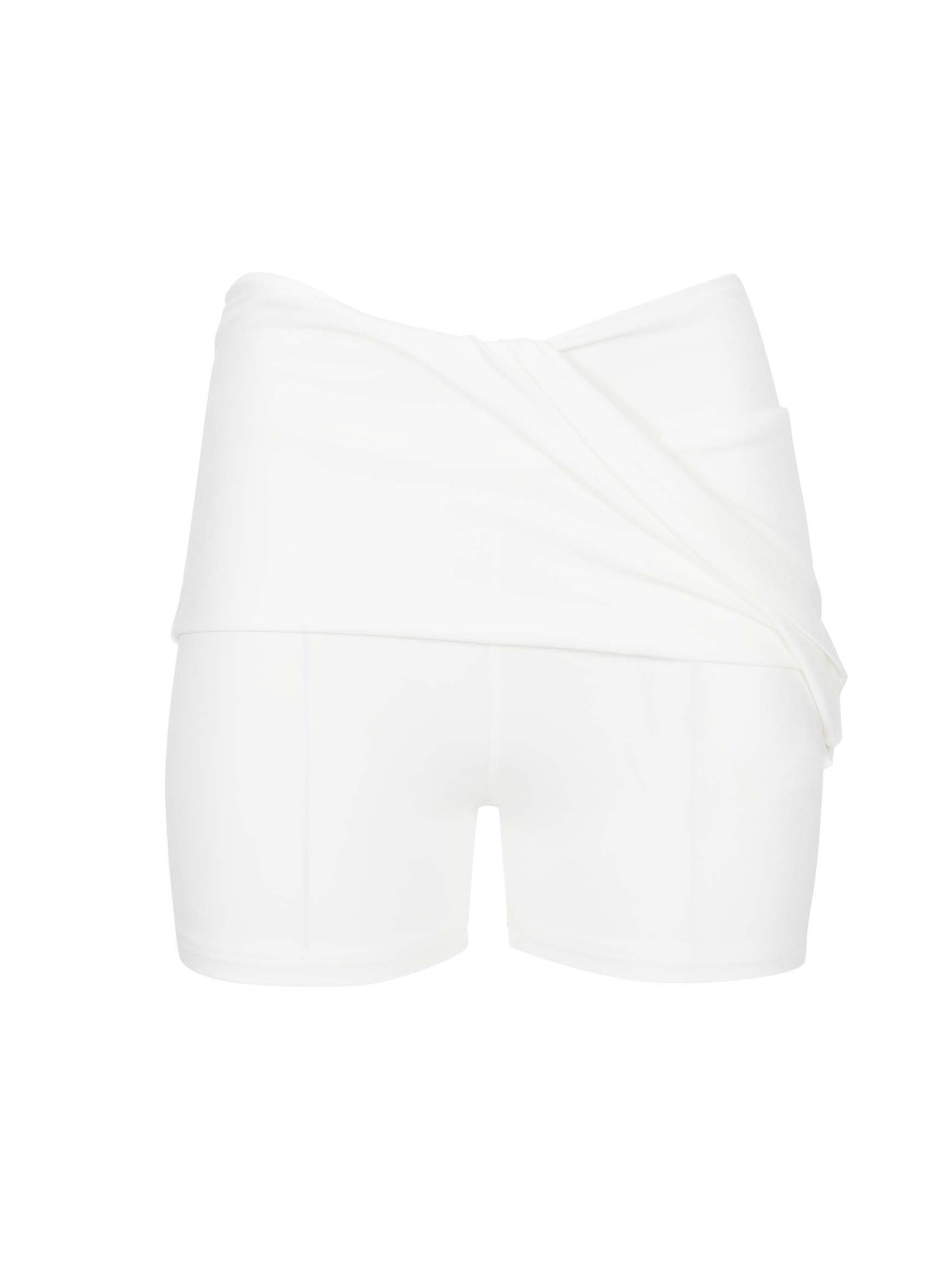 Cream women's skort, skirt with hidden bike shorts underneath, women's bamboo clothing
