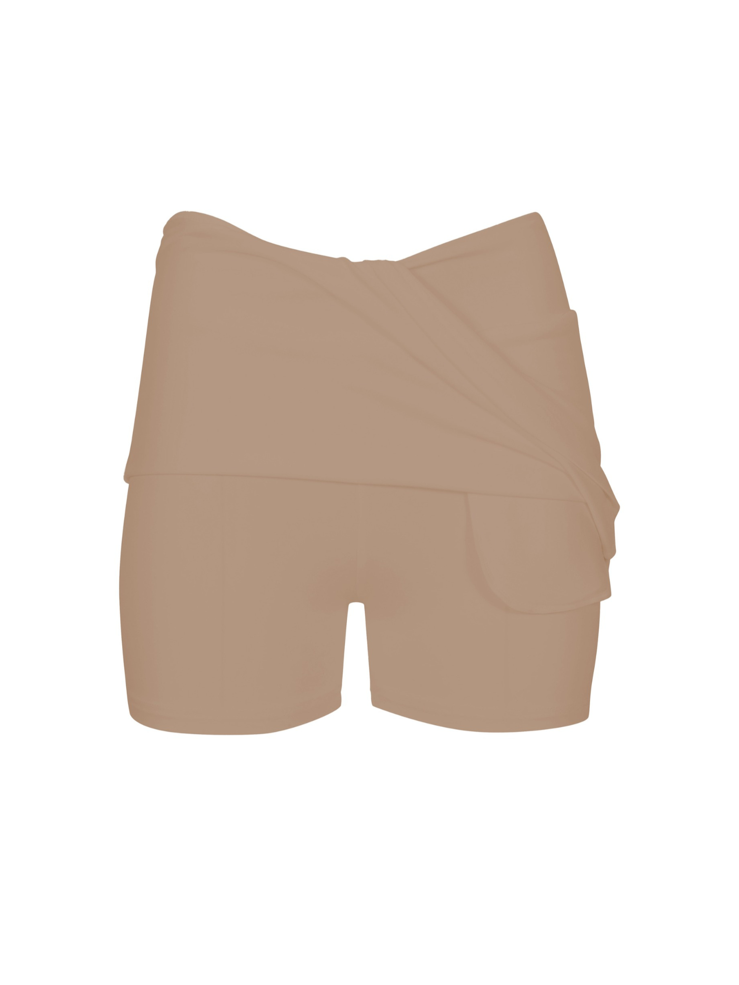 caramel brown women's skort, skirt with hidden bike shorts underneath, women's bamboo clothing