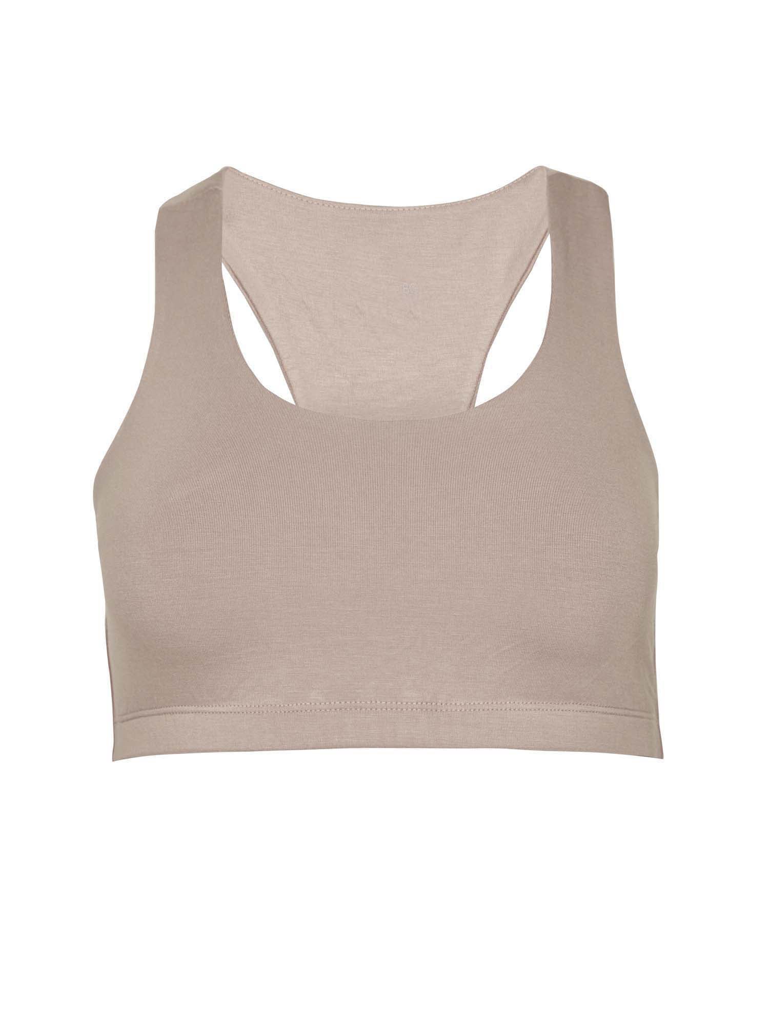 Caramel racer back bra with double layered fabric, sports bra, wireless bra, women's bamboo underwear
