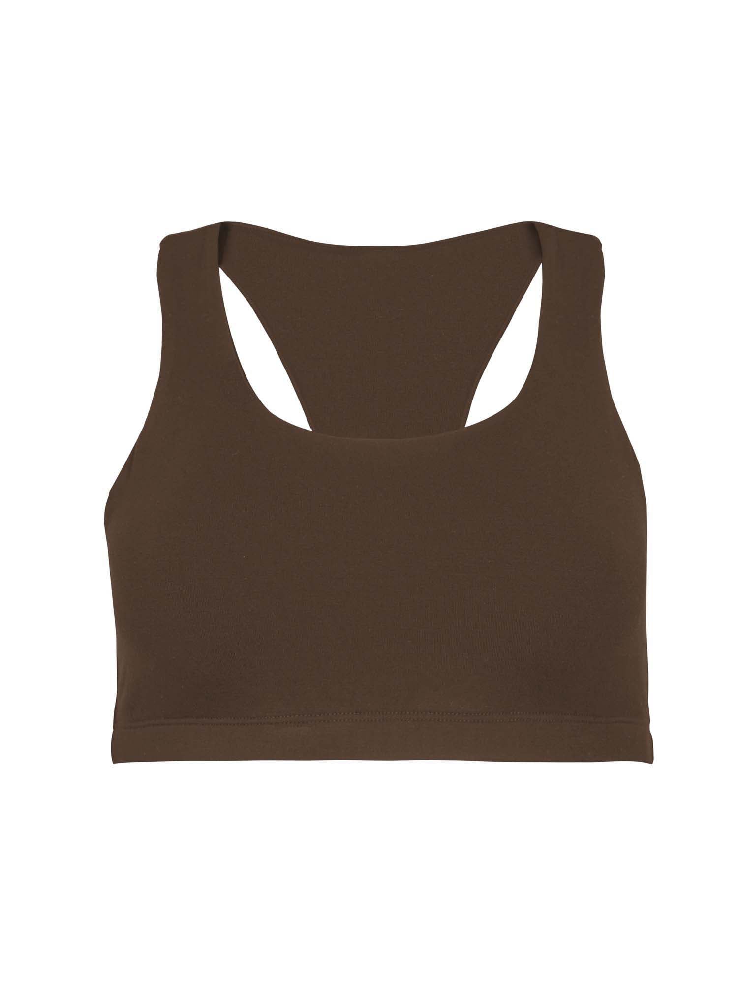 Cocoa racer back bra with double layered fabric, sports bra, wireless bra, women's bamboo underwear