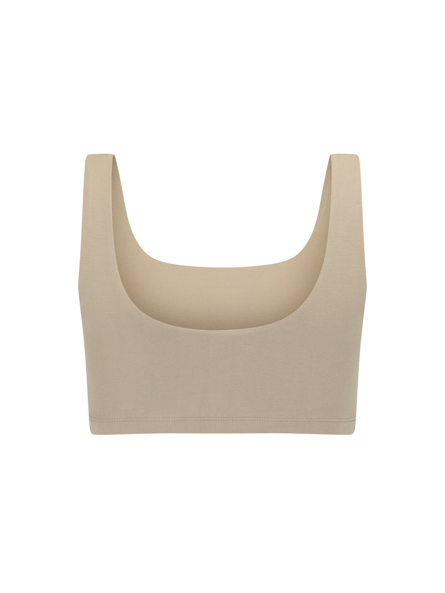 caramel reversible bra, high or low scoop neckline and wide shoulder straps, wireless bra, women's bamboo underwear