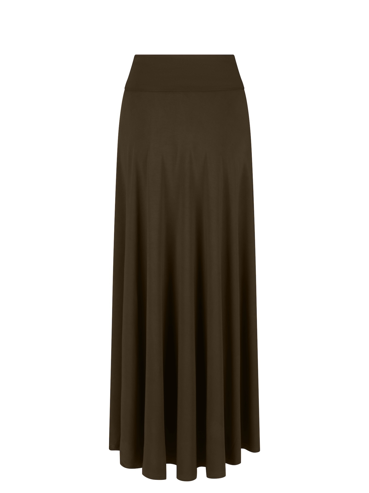 Brown maxi skirt on a white background