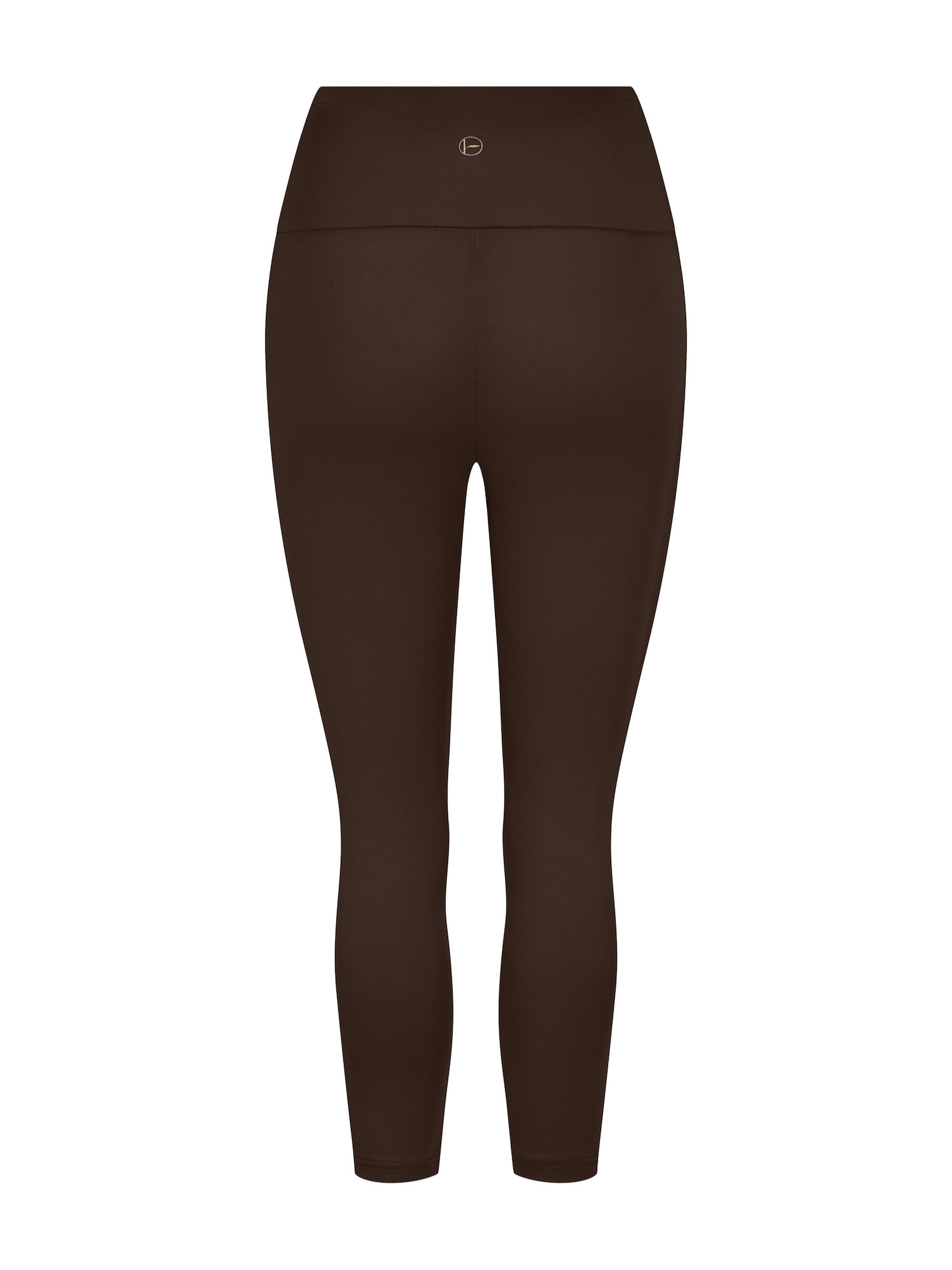 cocoa brown mid calf  3/4 length leggings double layered high waistband, women's bamboo clothing