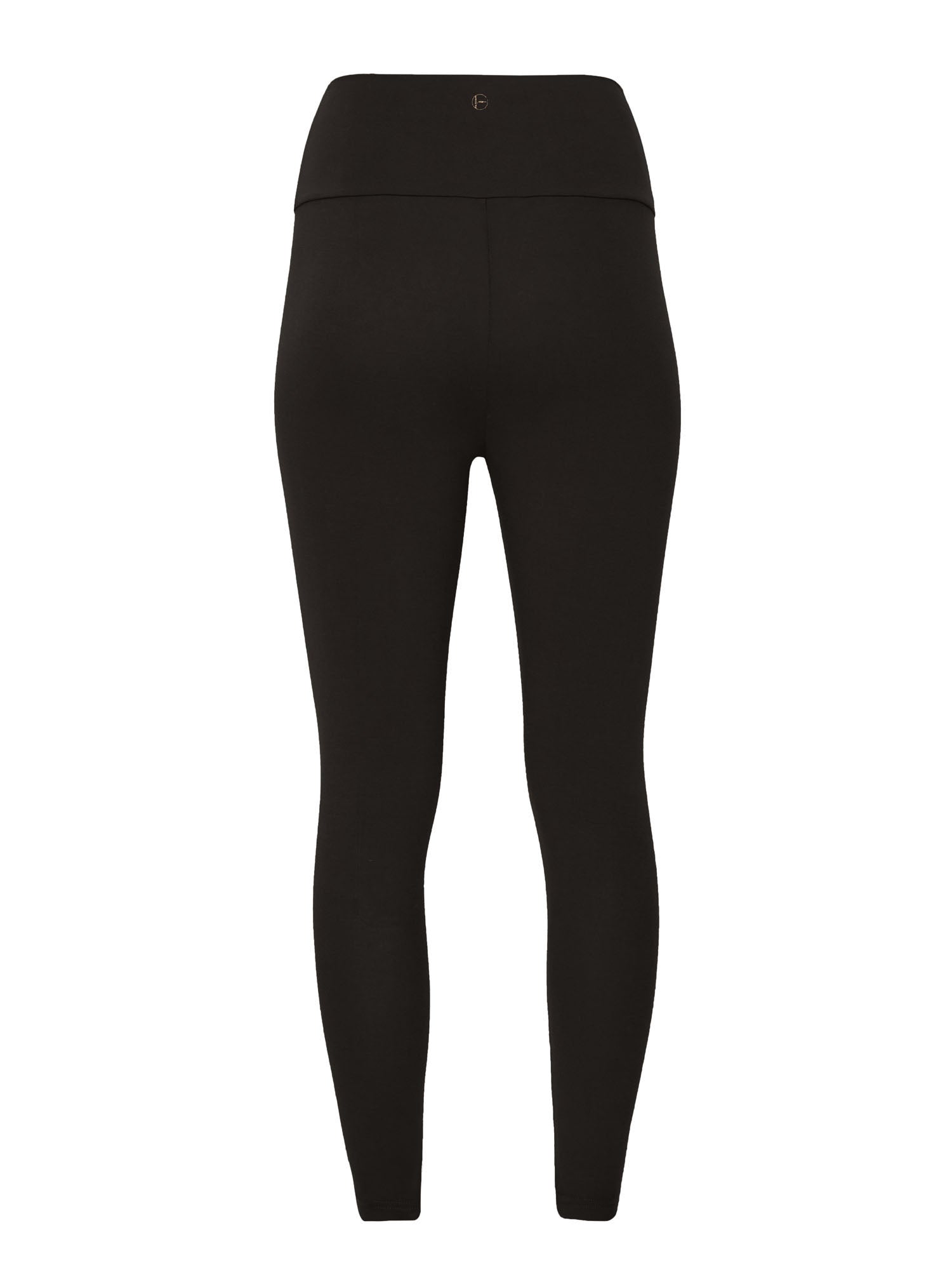 black mid calf length, 3/4 tights, double layered high waistband, women's bamboo clothing